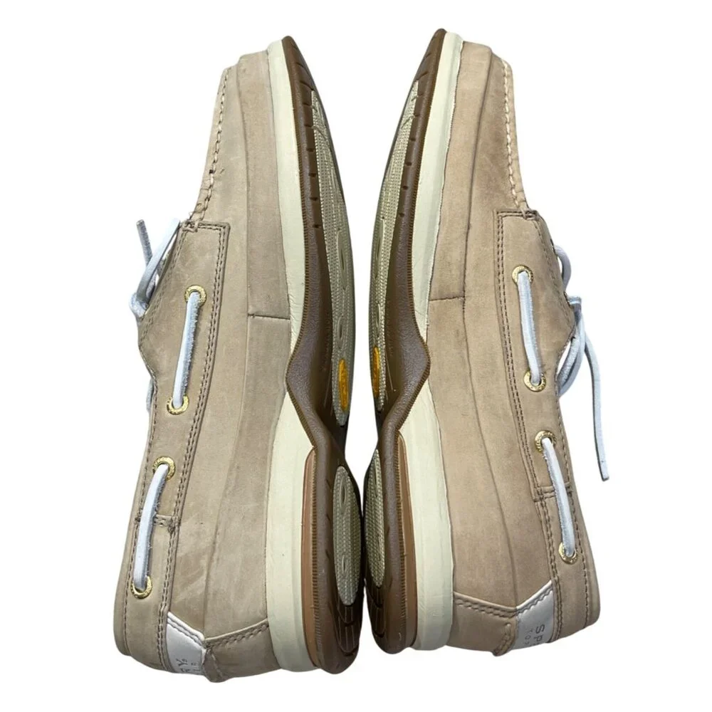 Sperry Boat Shoe Men's Gold 2 Eye Greige 10.5M 0219491 Top Siders (READ)